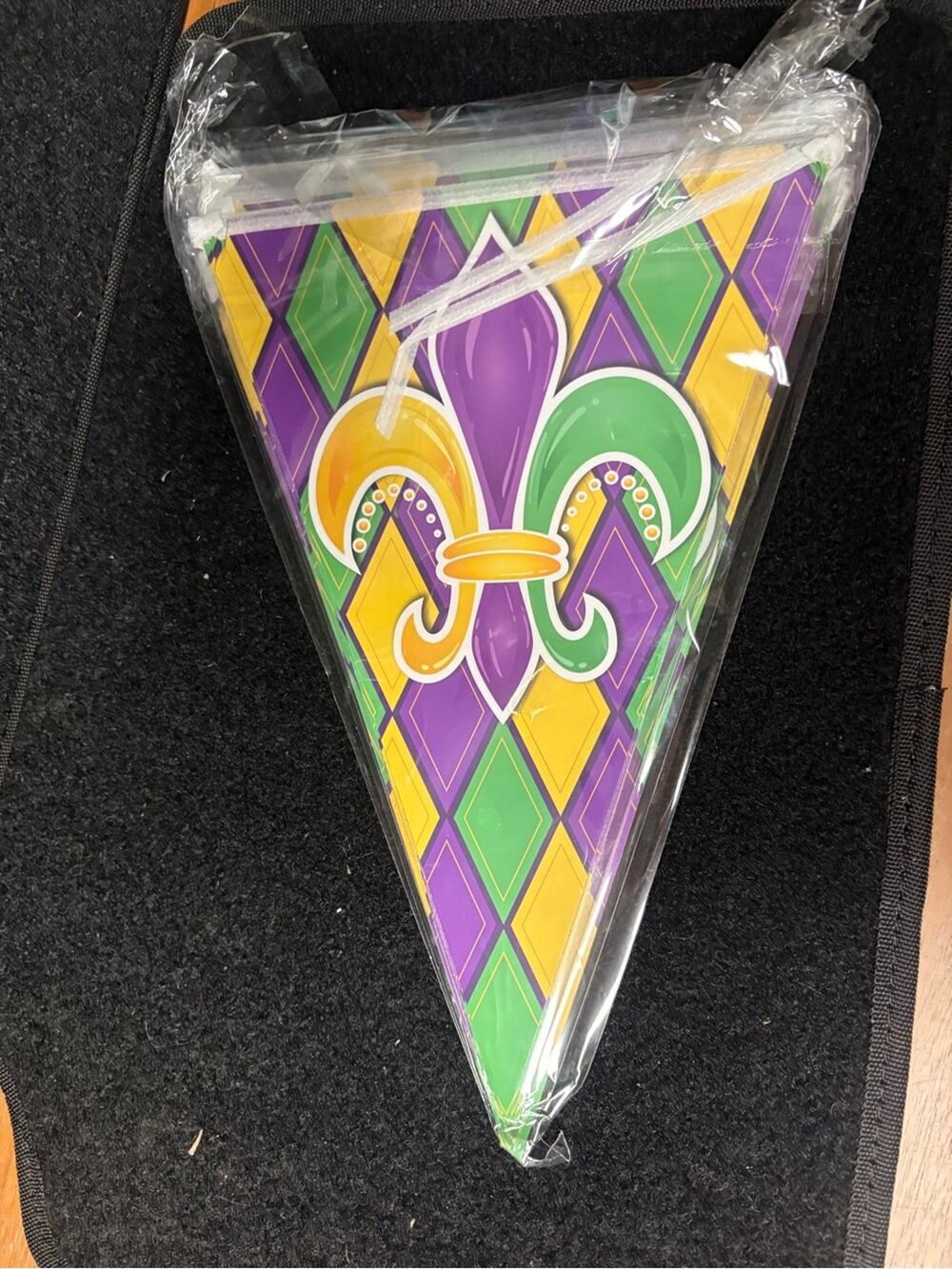 Mardi Gras Fleur de Lis Pennant Banner Party Decorations Set